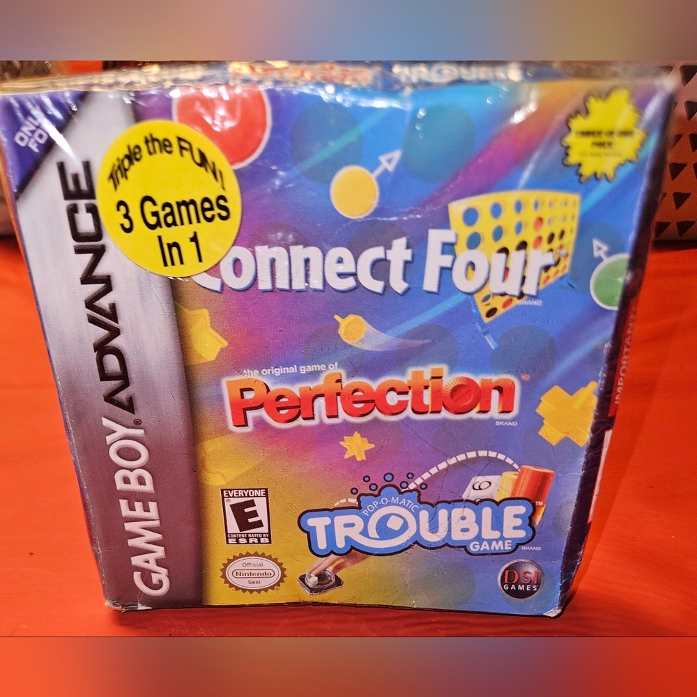 Gameboy Advance Triple Fun 3 Games In 1 Connect Four/ Perfection/Trouble Game